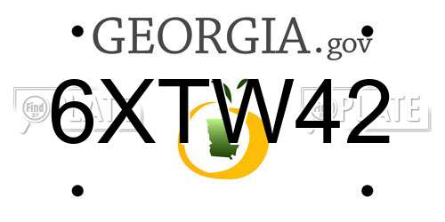 6XTW42 Georgia License Plate