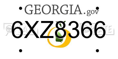 6XZ8366 Georgia License Plate