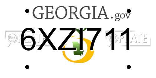 6XZI711 Georgia License Plate