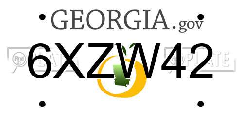 6XZW42 Georgia License Plate