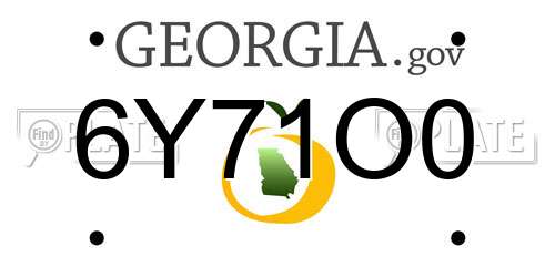 6Y71O0 Georgia License Plate
