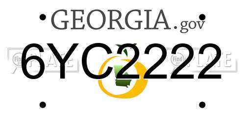 6YC2222 Georgia License Plate