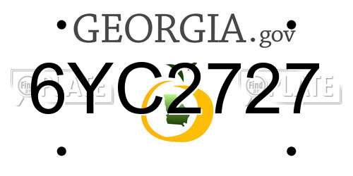 6YC2727 Georgia License Plate
