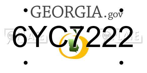 6YC7222 Georgia License Plate