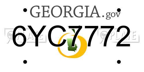 6YC7772 Georgia License Plate