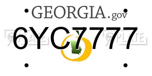 6YC7777 Georgia License Plate