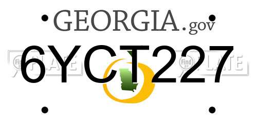 6YCT227 Georgia License Plate