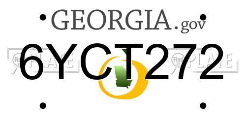6YCT272 Georgia License Plate
