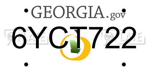 6YCT722 Georgia License Plate
