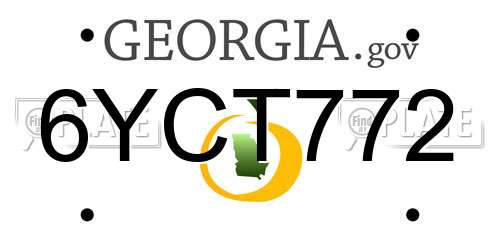 6YCT772 Georgia License Plate