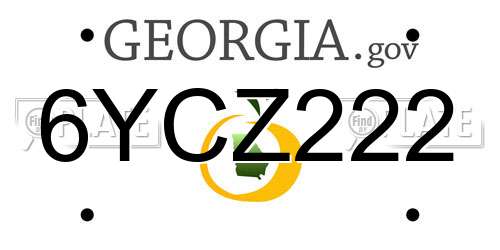 6YCZ222 Georgia License Plate