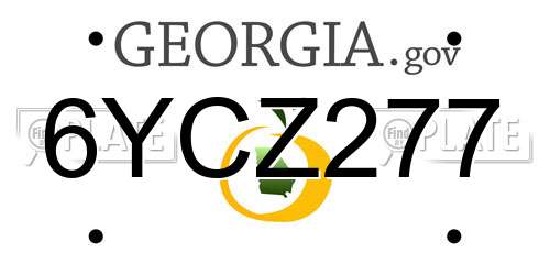 6YCZ277 Georgia License Plate
