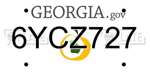 6YCZ727 Georgia License Plate