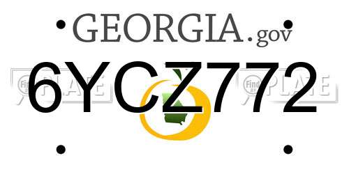 6YCZ772 Georgia License Plate
