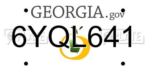 6YQL641 Georgia License Plate