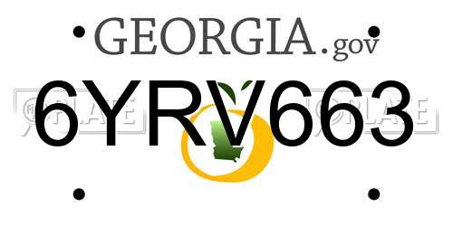 6YRV663 Georgia License Plate