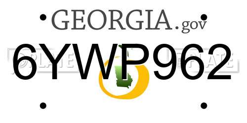 6YWP962 Georgia License Plate