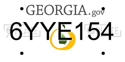 6YYE154 Georgia License Plate