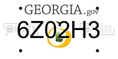 6Z02H3 Georgia License Plate