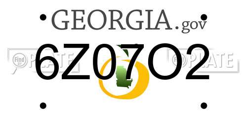 6Z07O2 Georgia License Plate