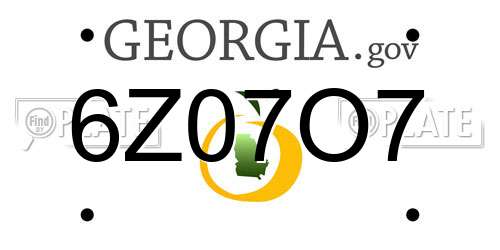 6Z07O7 Georgia License Plate