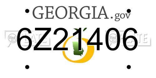 6Z21406 Georgia License Plate