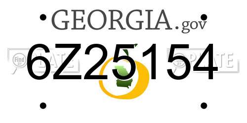 6Z25154 Georgia License Plate