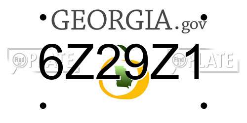 6Z29Z1 Georgia License Plate