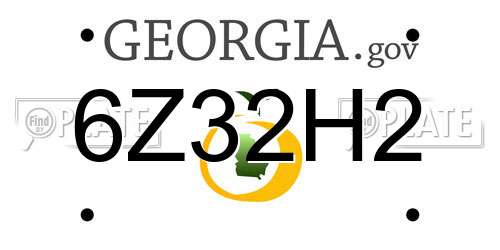 6Z32H2 Georgia License Plate