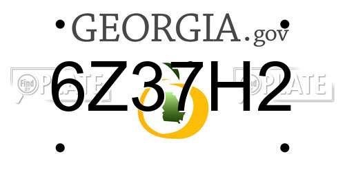 6Z37H2 Georgia License Plate