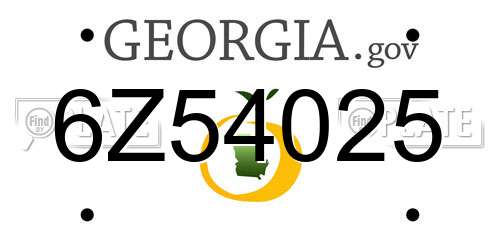 6Z54025 Georgia License Plate