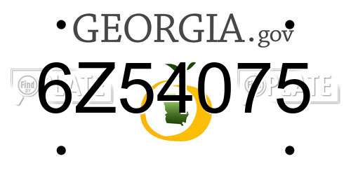 6Z54075 Georgia License Plate