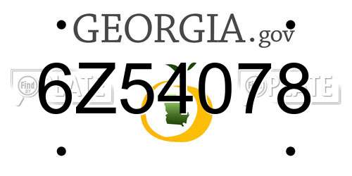 6Z54078 Georgia License Plate