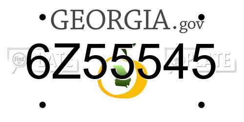 6Z55545 Georgia License Plate
