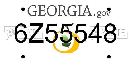 6Z55548 Georgia License Plate