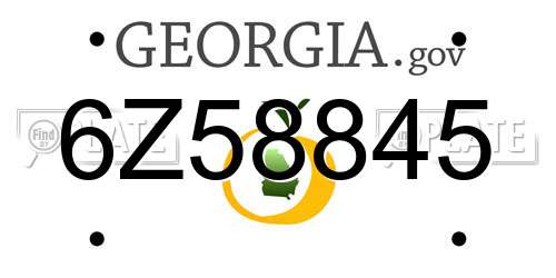 6Z58845 Georgia License Plate