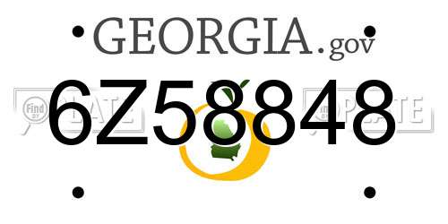 6Z58848 Georgia License Plate