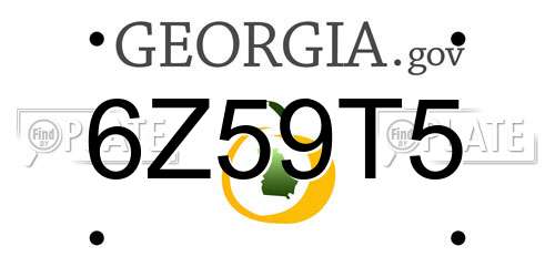 6Z59T5 Georgia License Plate
