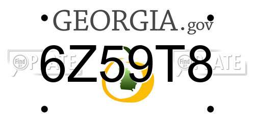 6Z59T8 Georgia License Plate