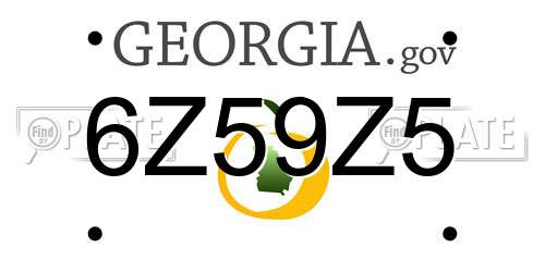 6Z59Z5 Georgia License Plate