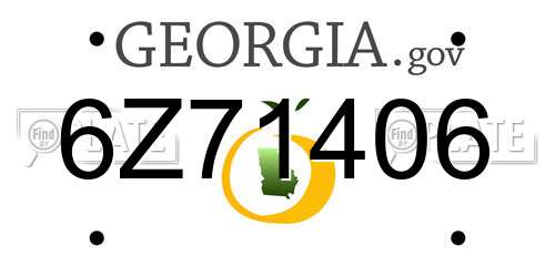6Z71406 Georgia License Plate