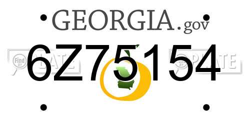 6Z75154 Georgia License Plate
