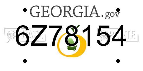 6Z78154 Georgia License Plate