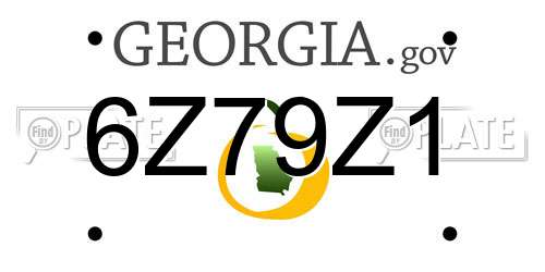 6Z79Z1 Georgia License Plate