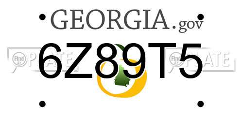 6Z89T5 Georgia License Plate