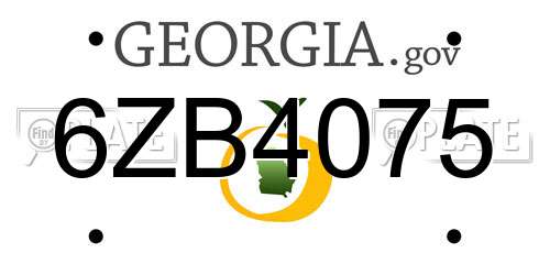 6ZB4075 Georgia License Plate