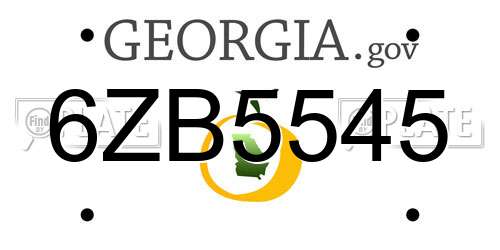 6ZB5545 Georgia License Plate