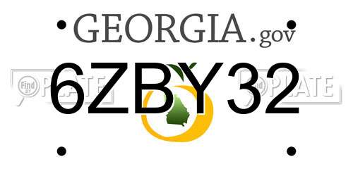 6ZBY32 Georgia License Plate