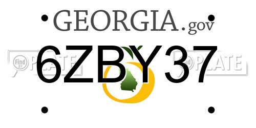 6ZBY37 Georgia License Plate