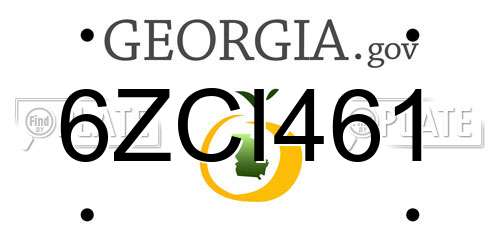 6ZCI461 Georgia License Plate